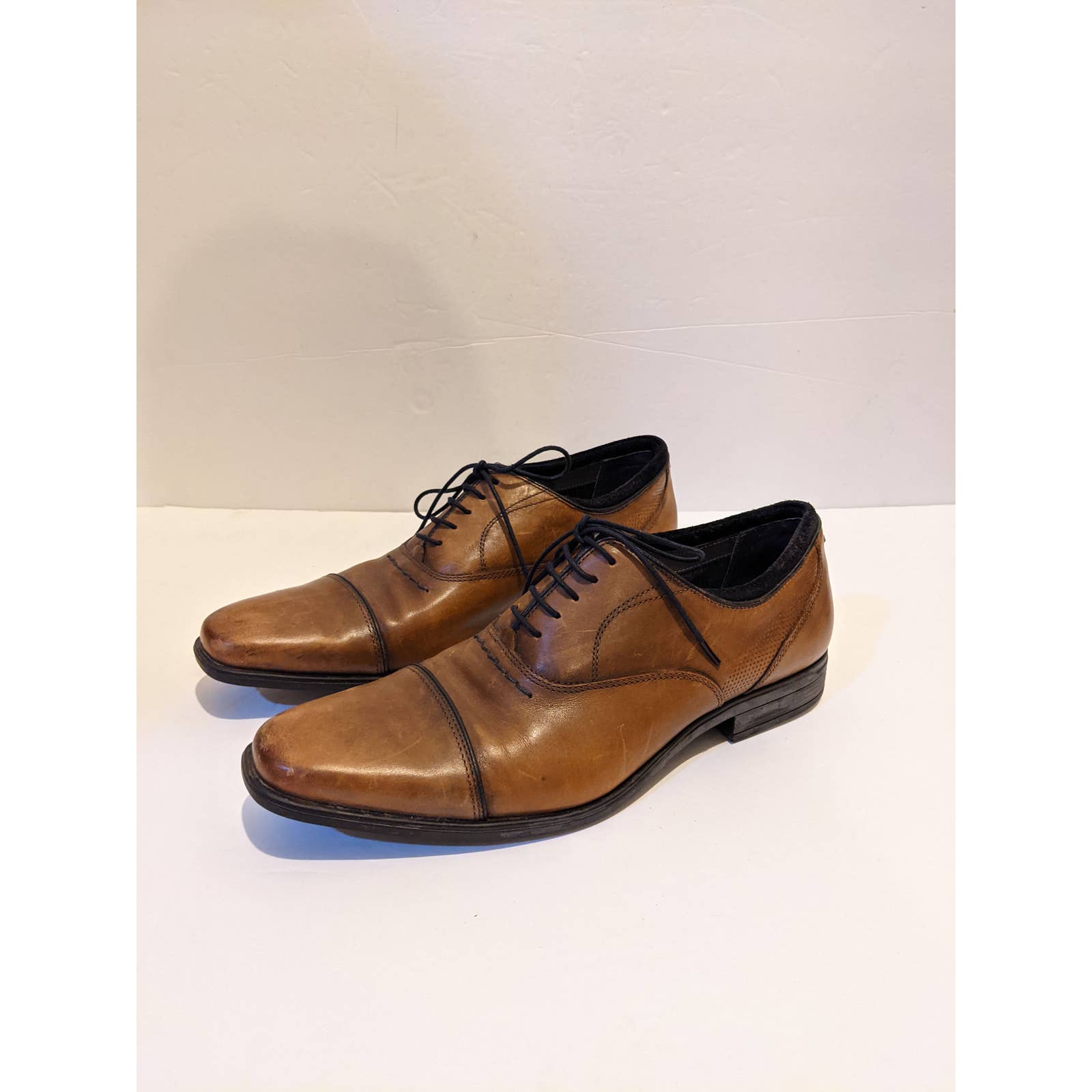 Hush Puppies men's Brown Dress Shoes Loafer Oxford w/ Bouncing Soles Used Sz 9.5