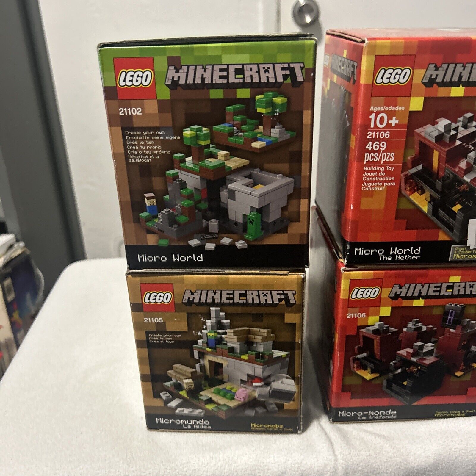 Lego Minecraft Micro World Set of 4 - Lego 21105, Lego 21102, And 2 21106 - NEW!