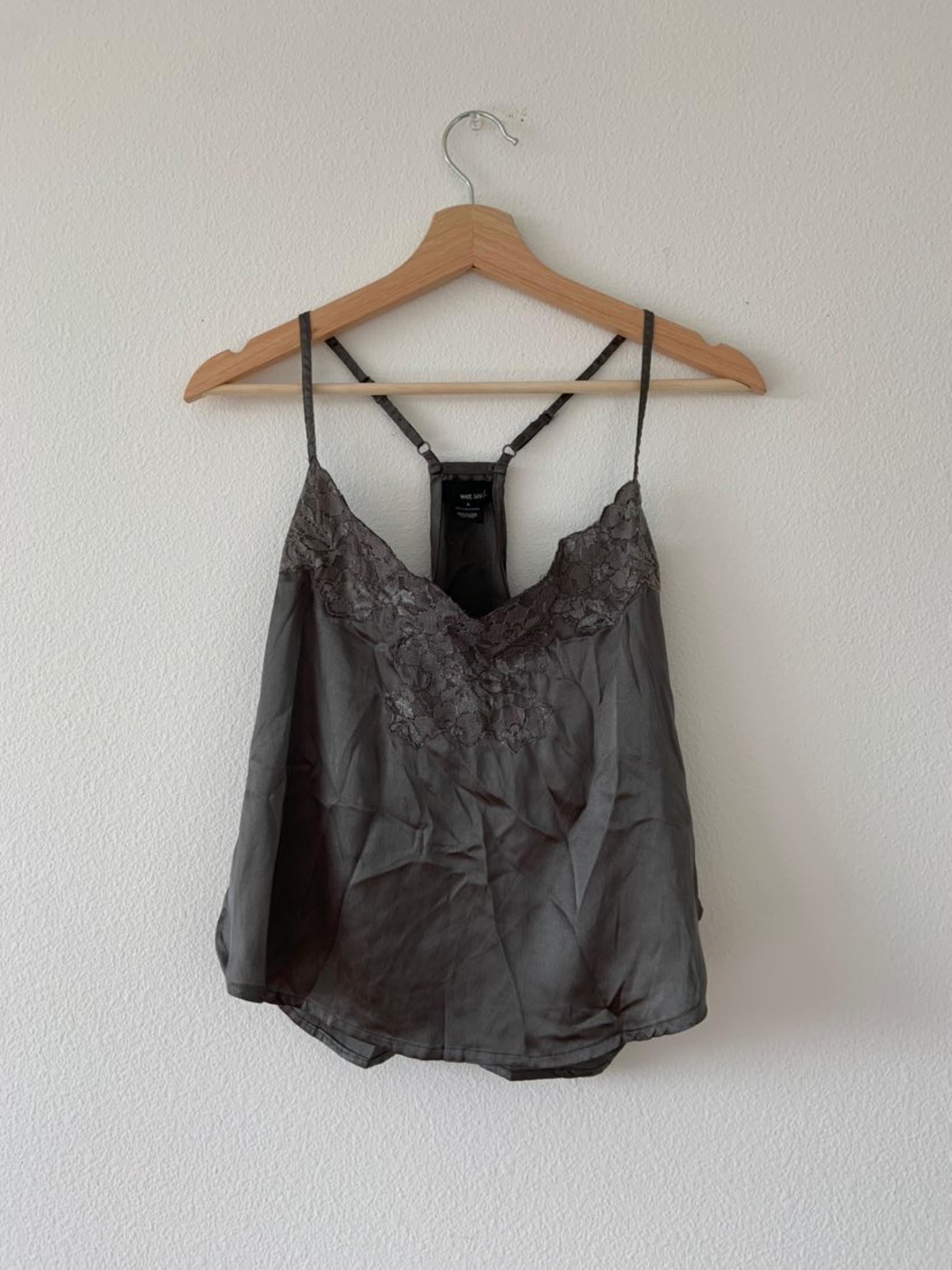 Wet Seal Grey Silky Tank Top