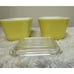 Vintage Pyrex Yellow Refrigerator Dish 501B 1-1/2 Cup w/ Lid USA-2 Dishes 1 Lid