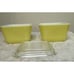 Vintage Pyrex Yellow Refrigerator Dish 501B 1-1/2 Cup w/ Lid USA-2 Dishes 1 Lid