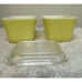 Vintage Pyrex Yellow Refrigerator Dish 501B 1-1/2 Cup w/ Lid USA-2 Dishes 1 Lid