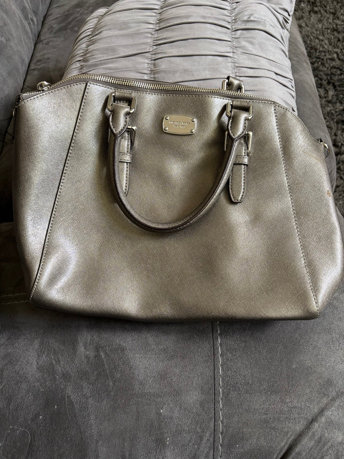 Michael Kors Large Silver/Charcoal Grey Bag