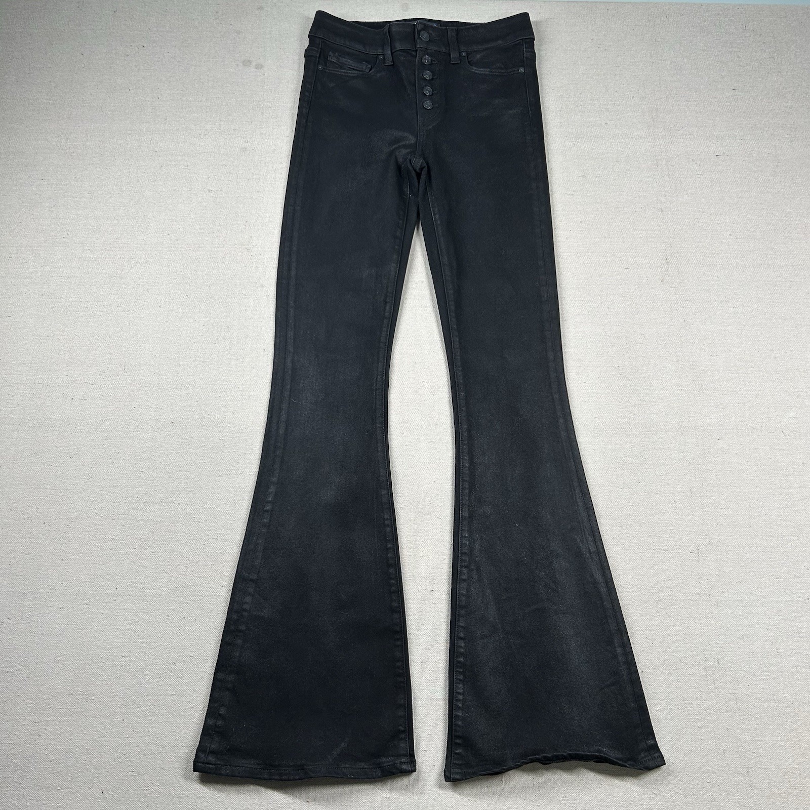 Paige Pants Womens 25 High Rise Lou Lou Flare Boot Sparkle Shiney Stretch Denim