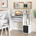 Home Office Computer Desk Space-saving Study Writing Desk with Keyboard Tray