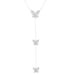 Three Butterfly Necklace 925 sterling silver Cubic Zirconia Drop Down Y
