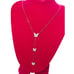 Three Butterfly Necklace 925 sterling silver Cubic Zirconia Drop Down Y