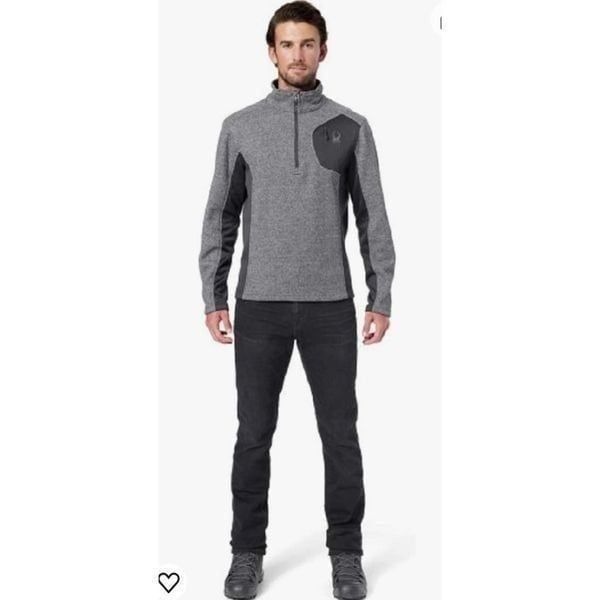 Spyder black/heathered grey Bandit Half-Zip Stryke Fleece Pullover sz XL