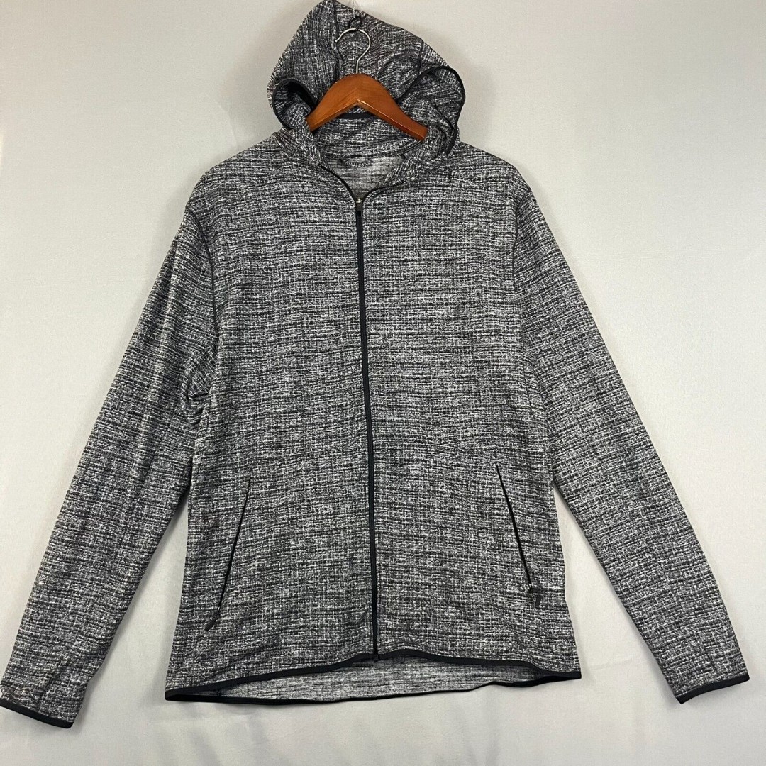Lululemon Mens Surge Jacket Large Gray Warm Activewear Full Zip Hooded M4886S