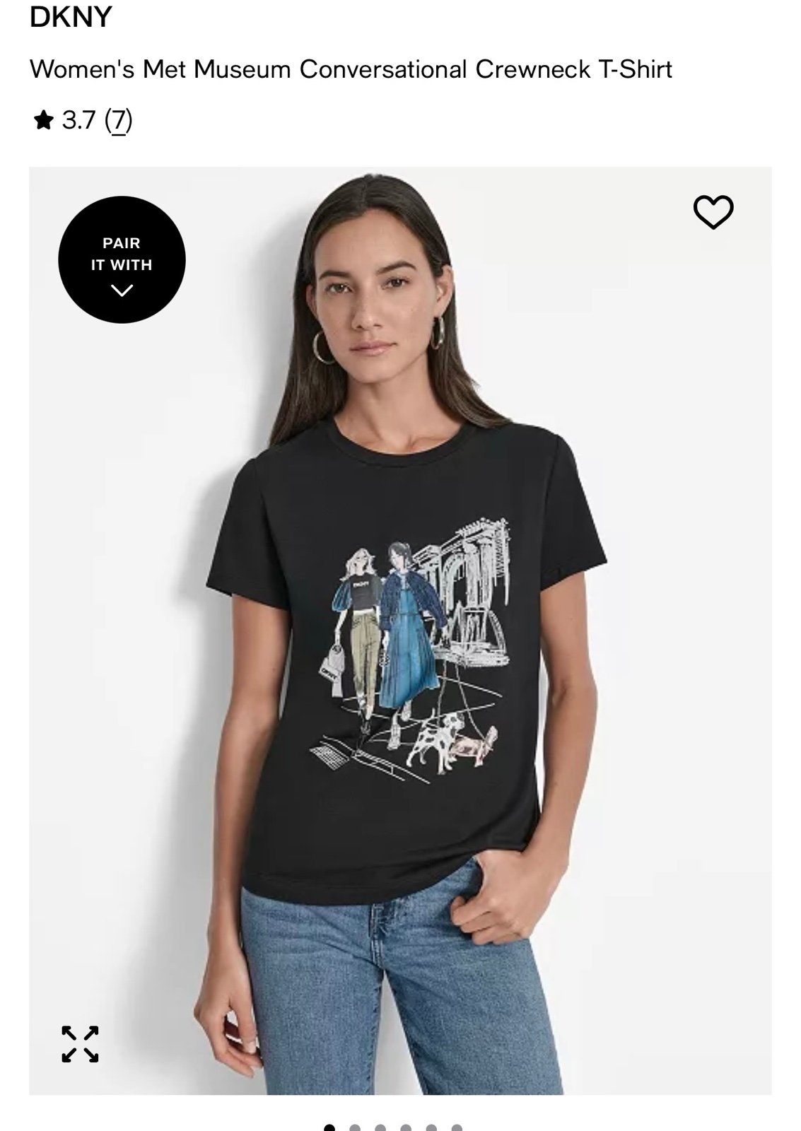 DKNY Women's Met Museum Conversational Crewneck T-Shirt