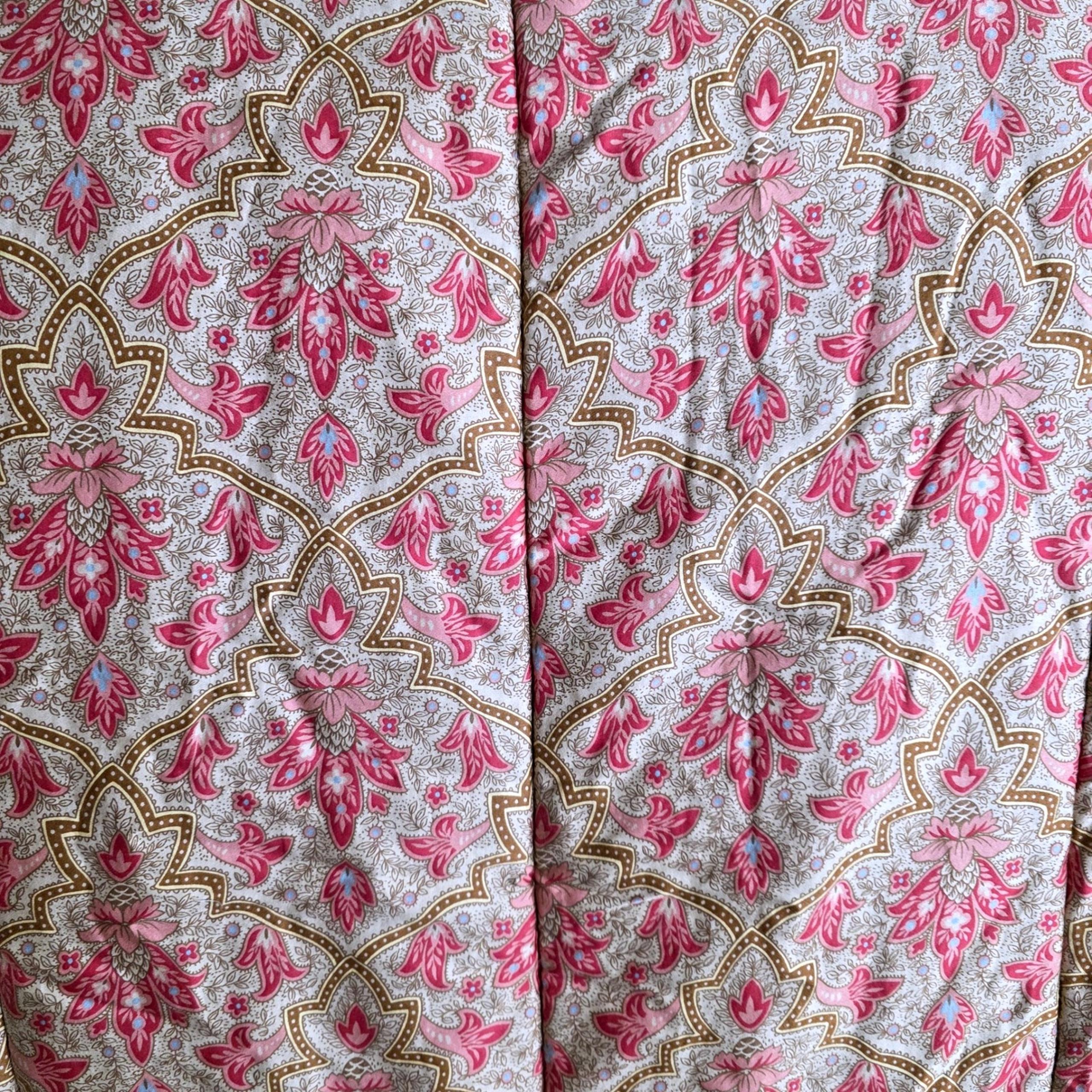 Ralph Lauren KING Langham Comforter Dark Pink Gold Geo Floral Medallion Cotton
