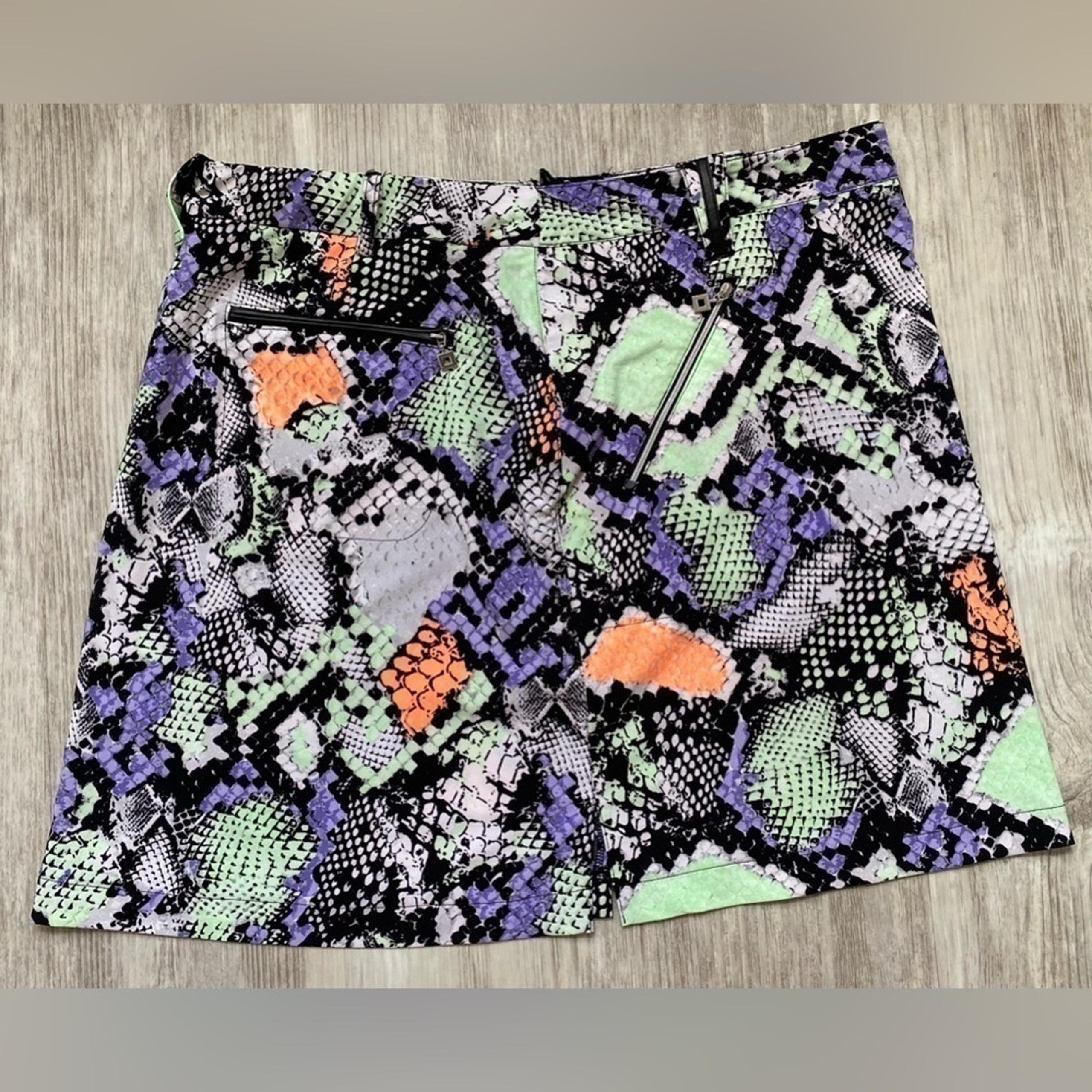 Jamie Sadock | Women's Multicolor Snakeskin Allover Tennis PGA Golf Skirt | 14