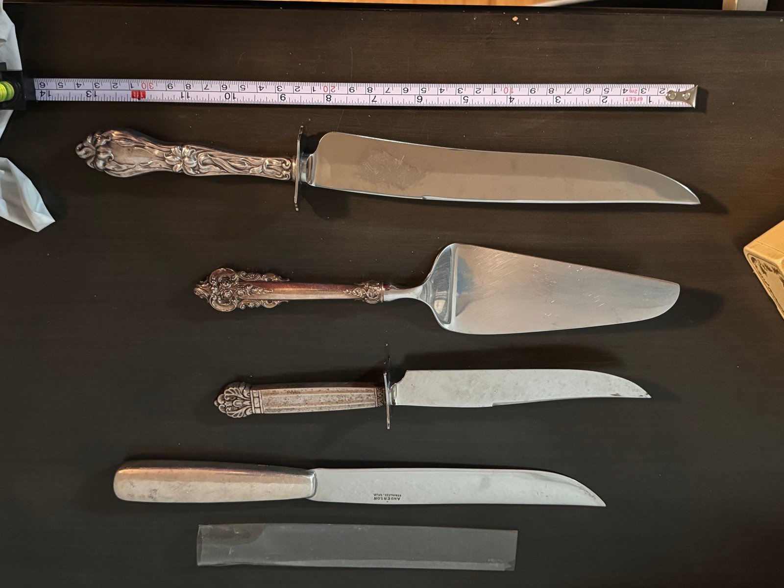 4 very rare sterling silver serving pieces