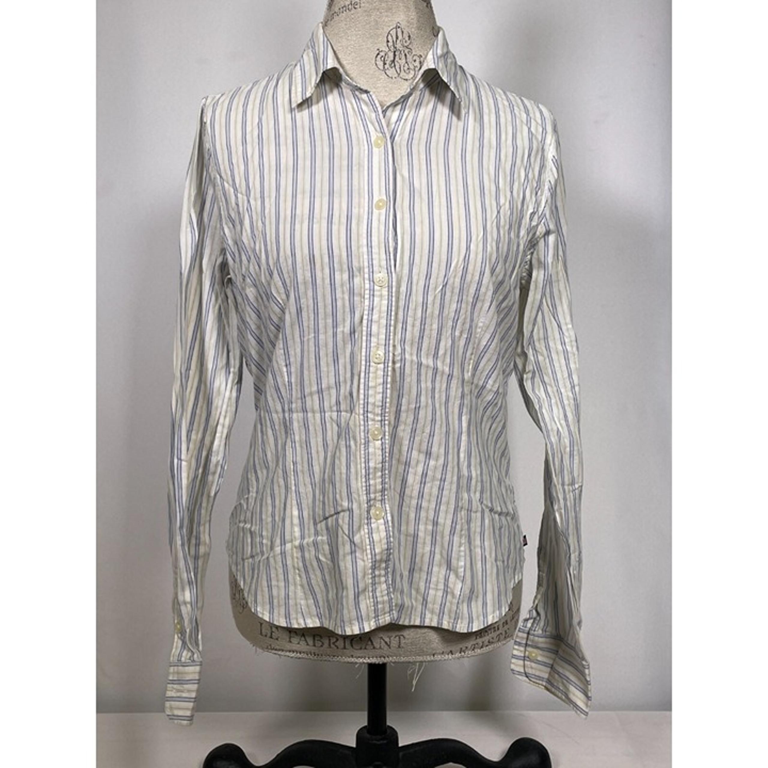 Ralph Lauren Polo Jeans Co Striped Long Sleeve Button Up Shirt Women's LARGE