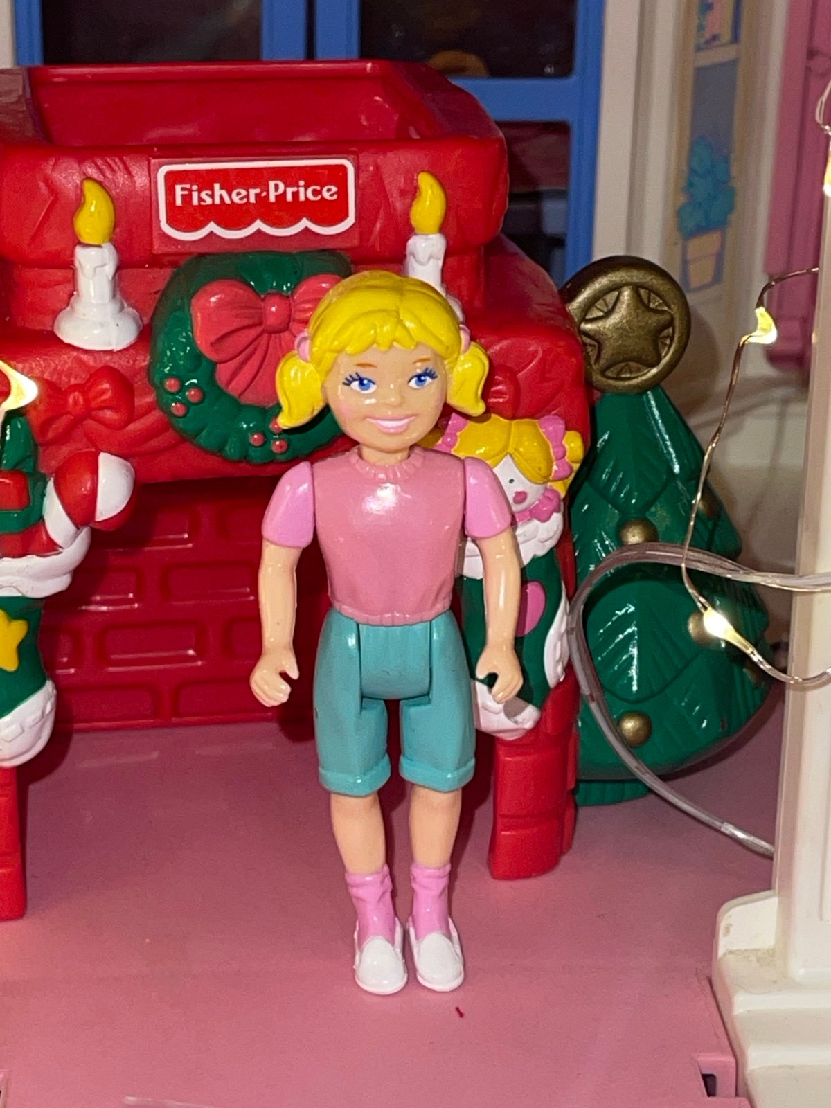 Playskool LIKE NEW pigtail pink shirt girl sister daughter kid child dollhouse