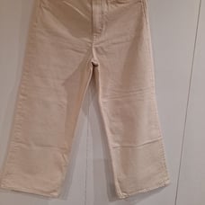 COS Women Organic Cotton Wide Leg Cropped Cream Jeans Sz 29 NWT Rare