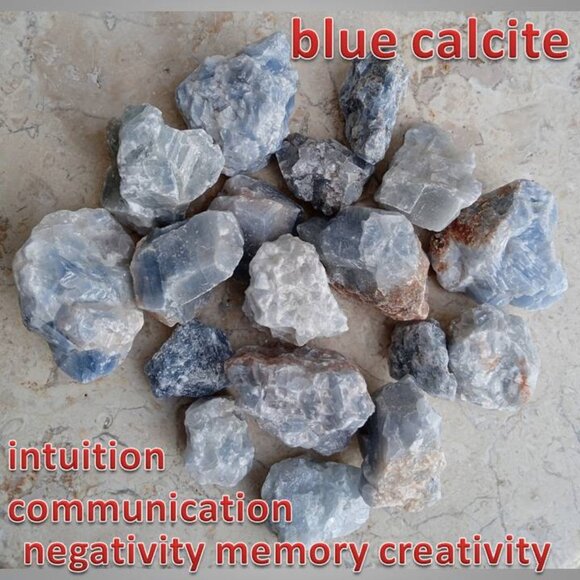 ONE POUND Blue CALCITE stone rock crystal bundle
