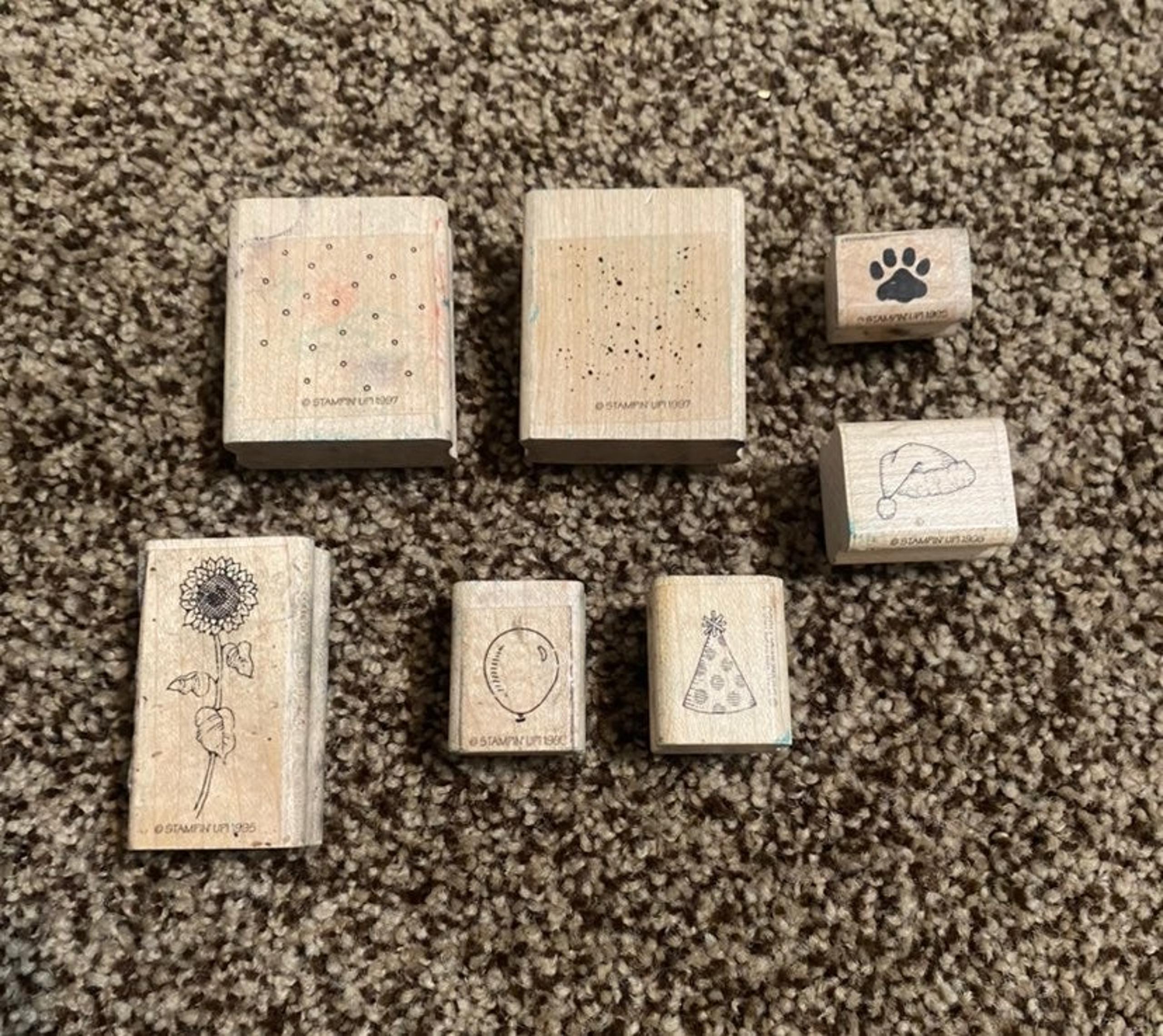 7 vintage rubber stamp set stampin up scrapbooking supplies