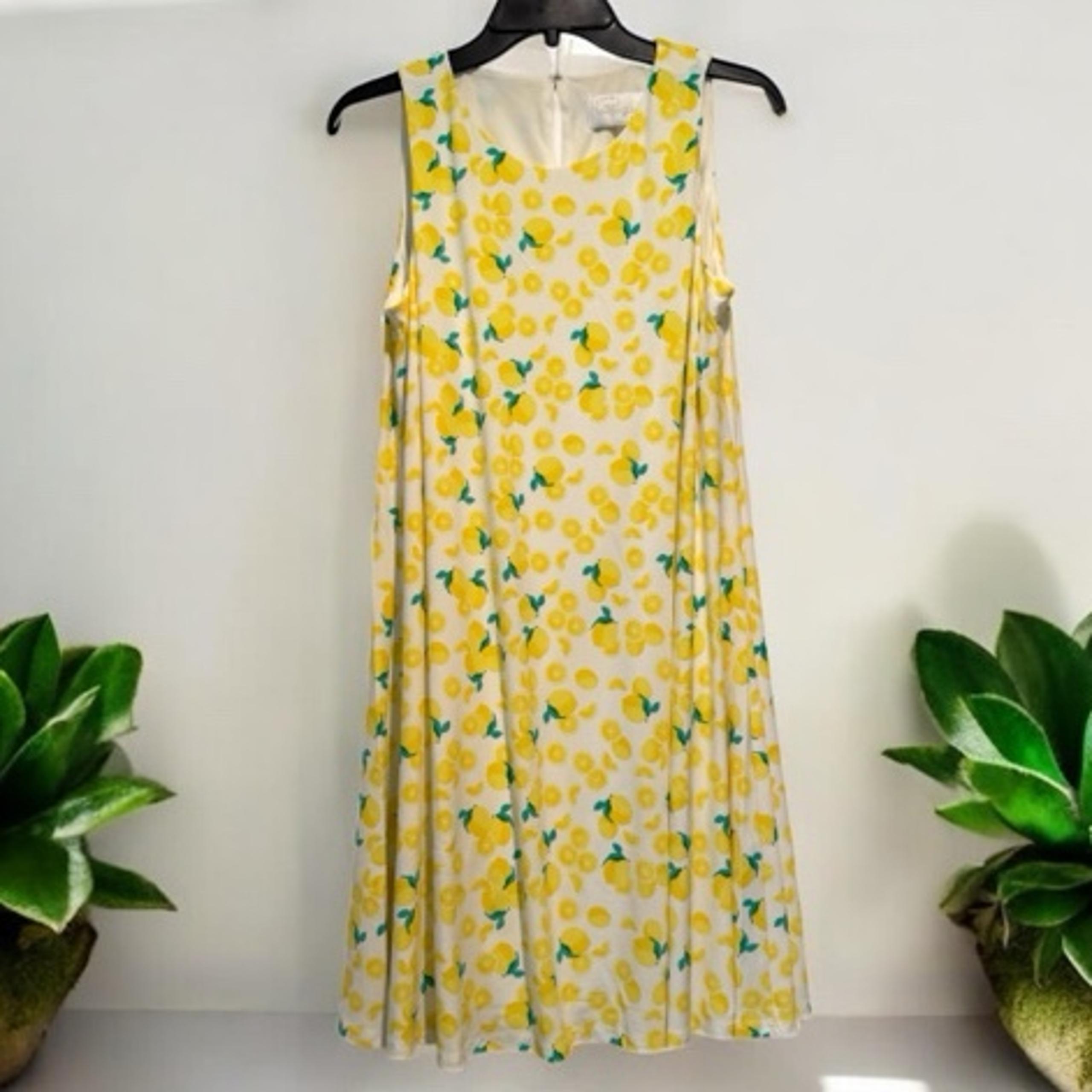 Papagallo Lemon Print Sleeveless Swing Dress Retails $99