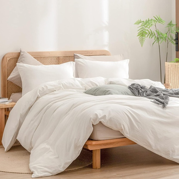 Queen Duvet Cover Set 100% Washed Cotton,Bedding -bb8