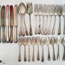 Vintage antique silver plate flatware