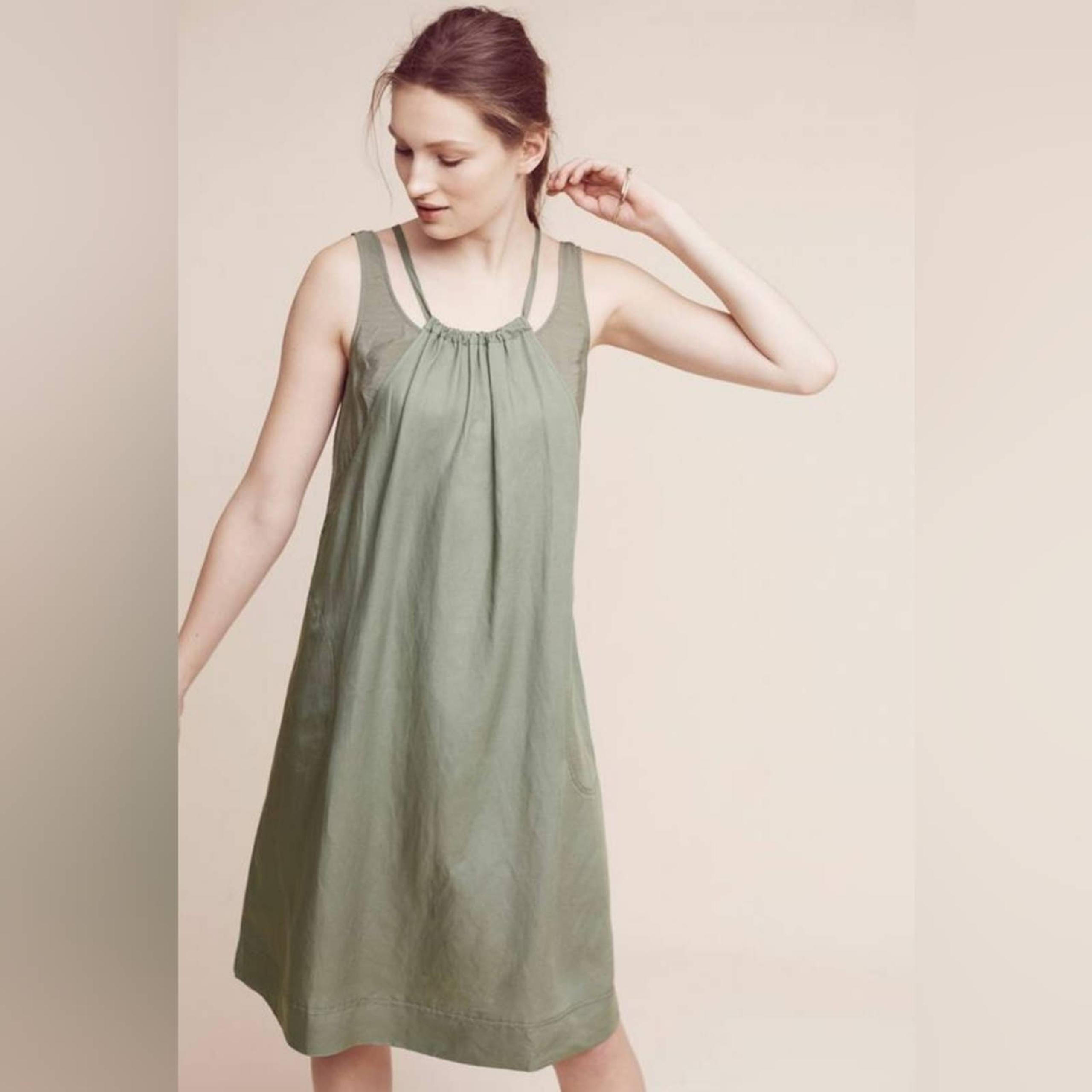 Anthropologie Maeve Deirdre Dress Mossy Green Size Extra Small