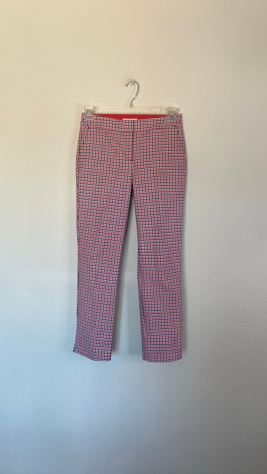 Boden Richmond 7/8 trousers women’s 4 four red black houndstooth EUC
