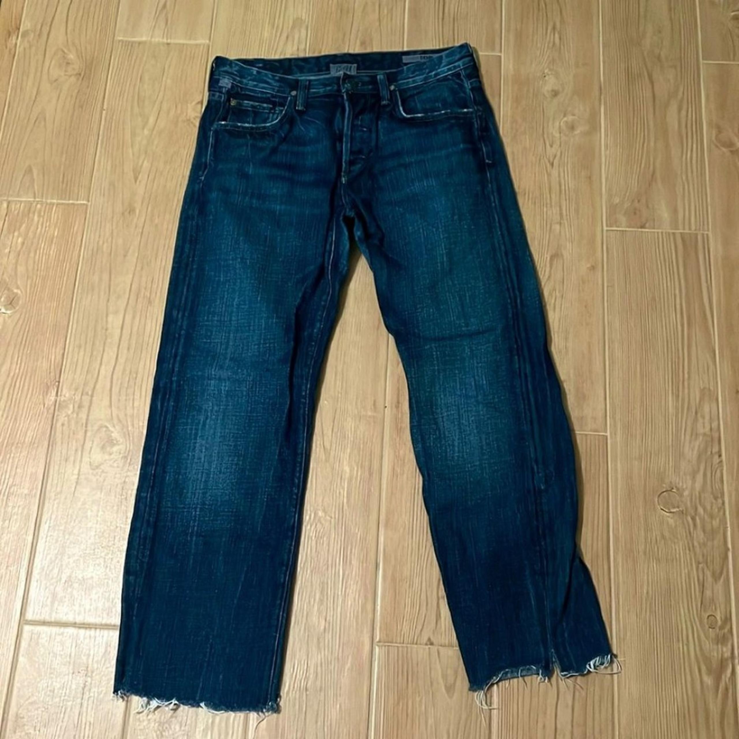 Citizens of Humanity Men’s Evan’s Button Relaxed Raw Hem Jeans