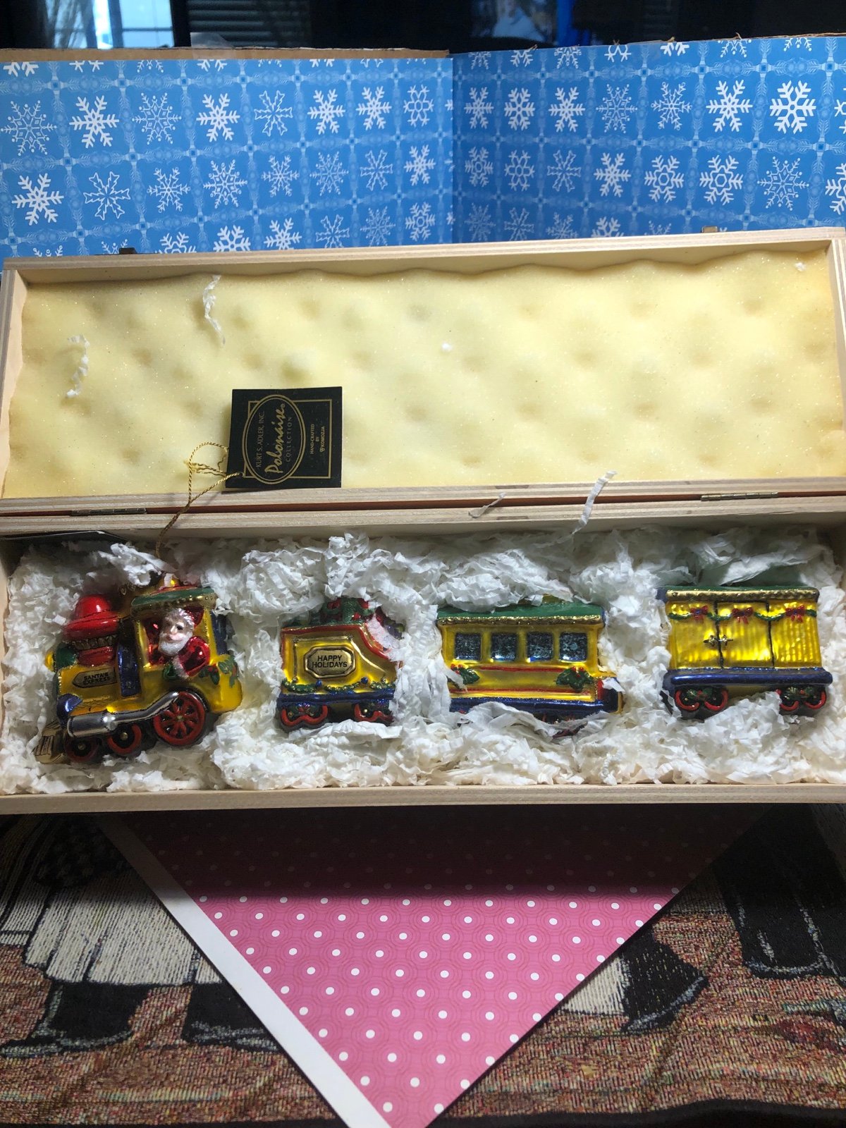 Very Rare Train Set Polonaise Christmas Ornaments Santas Express Box Set AP244