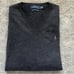 POLO RALPH LAUREN charcoal grey v neck sweater NWOT washable merino wool size L