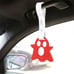 BRAND NEW 2PCS GHOST SHAPED RED JDM TSURIKAWA RING White Handle Strap Drift
