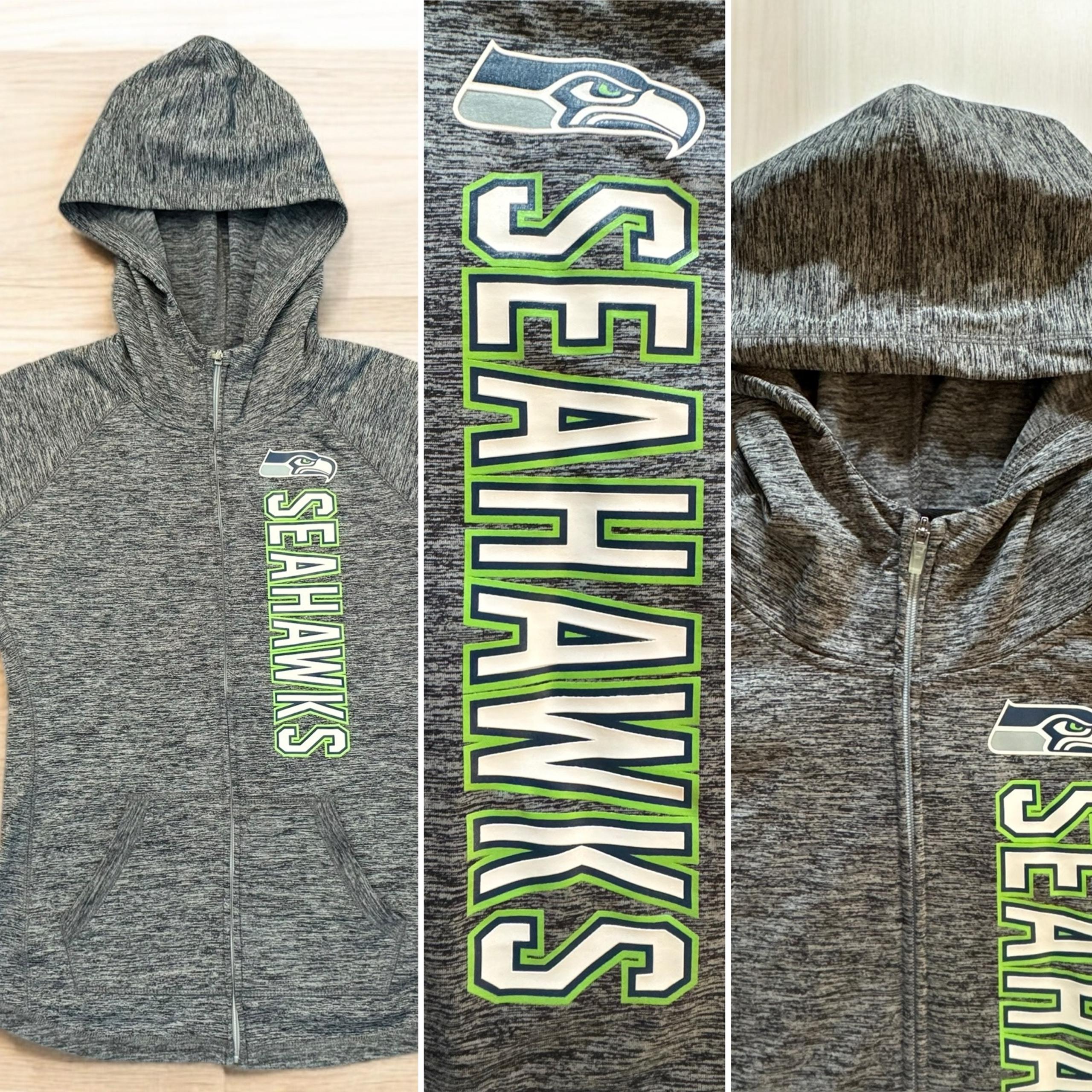 New Seattle Seahawks NFL Team Apparel Hooded Full Zip LS Sweater Jacket Women M