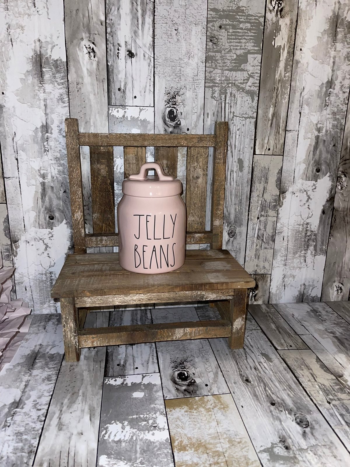 Rae dunn, pink jelly beans canister