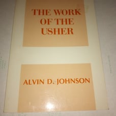 The person who ushers softback book used religion