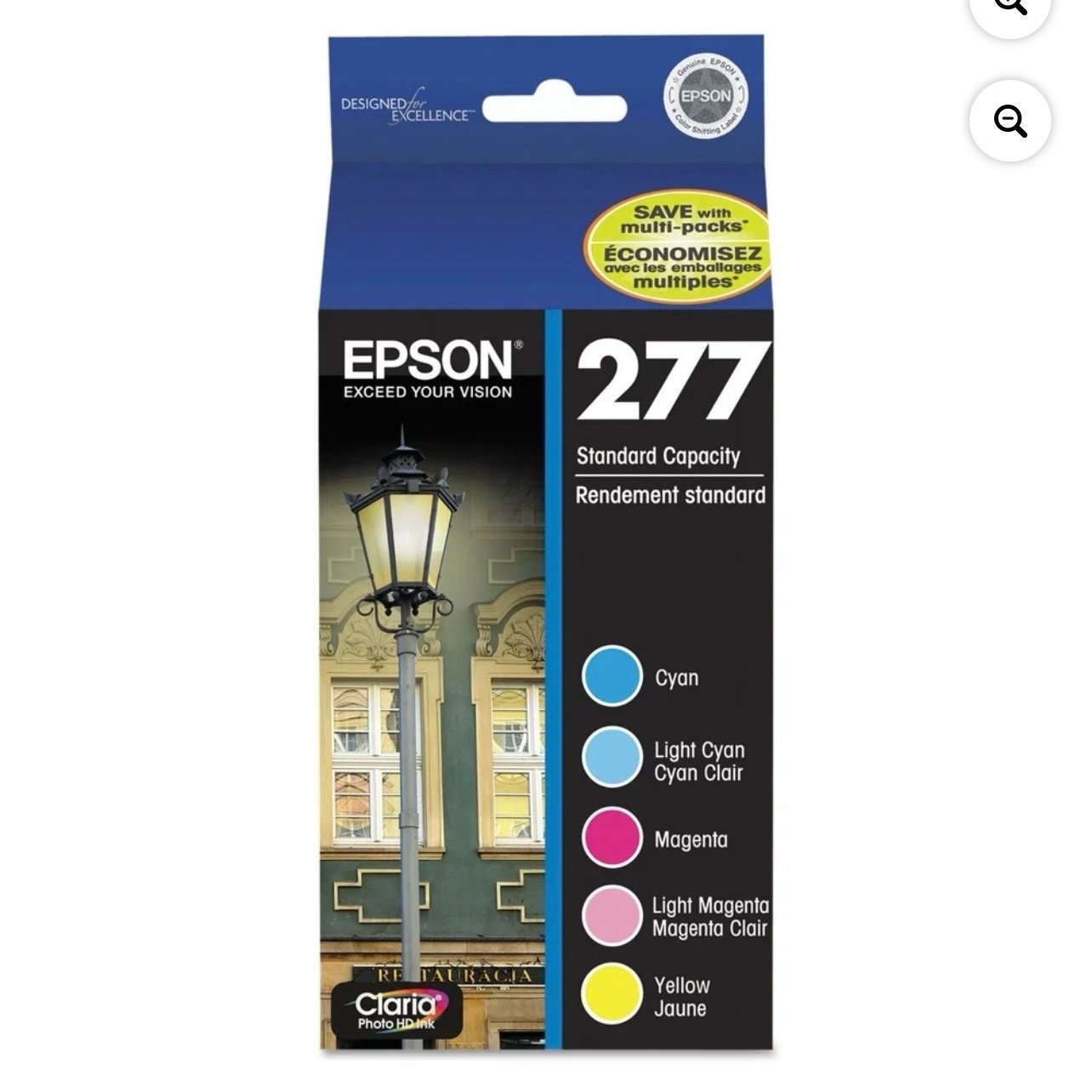 Epson T277920-S 360 Page-Yield T277920-S (277) Claria Ink - Cyan/Light Cyan/Ligh