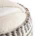 Charcoal and Ivory Woven Textured Floor Pouf