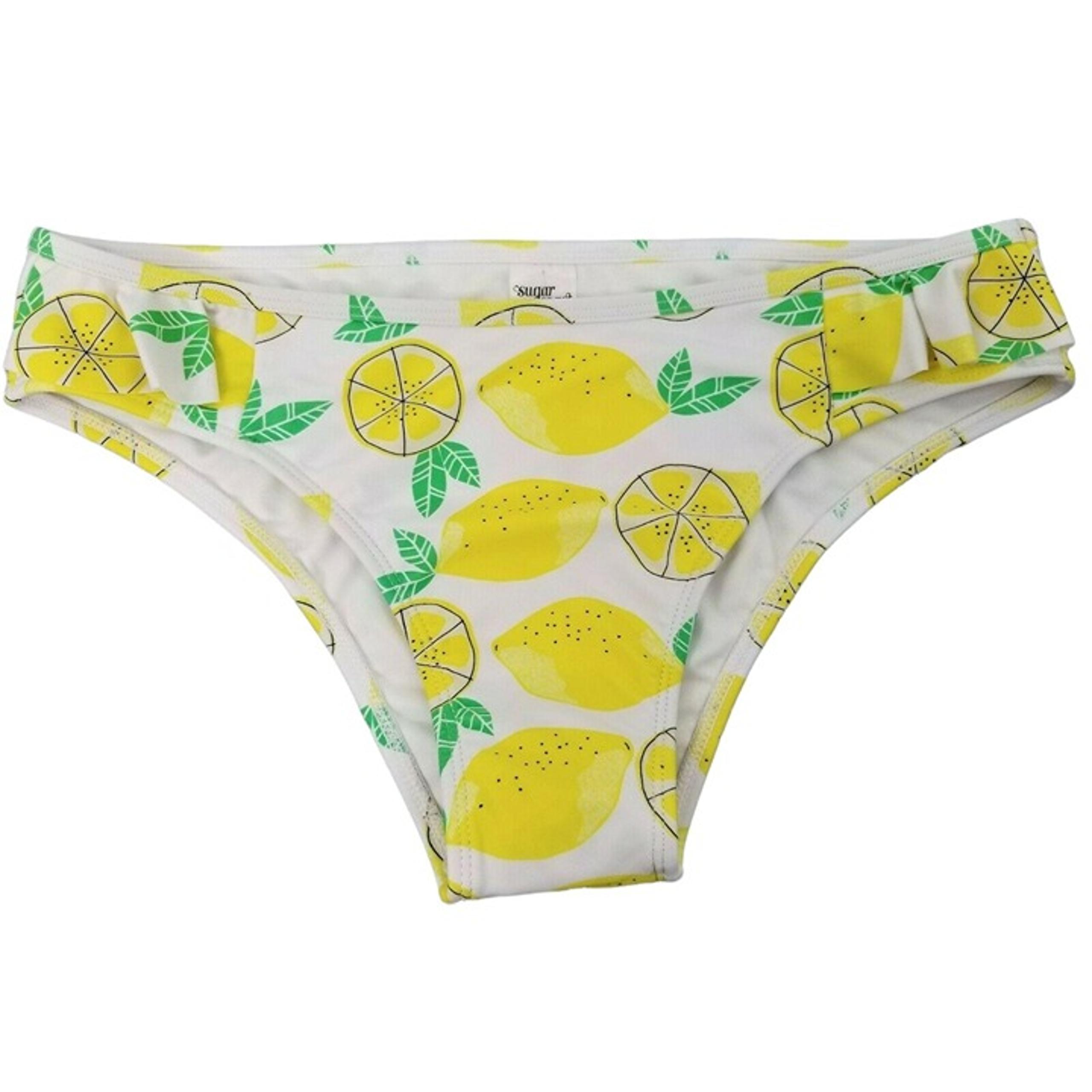 Sugar Coast by Lolli Swim Bikini Bottom XL Lemon Print Ruffle Beach Yellow White
