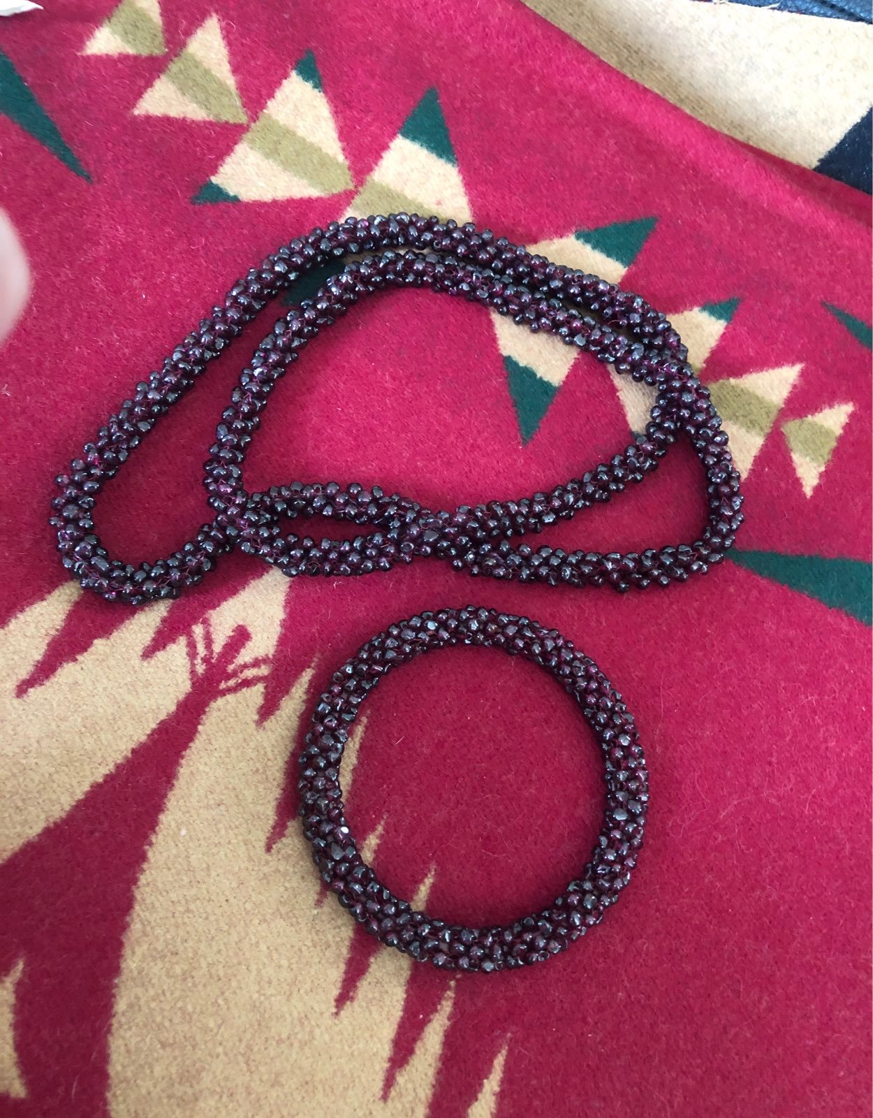 Genuine Garnet 32 necklace and bracelet