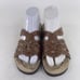 Abeo System Women’s Bevin Strappy Slide Shoes US 7 Brown Studded leather Sandals
