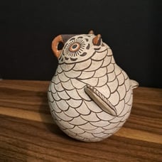 Zuni Style Pottery Owl Handmade