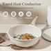 16 Piece Pots and Pans Set Nonstick, White Granite Cookware Sets 16pcs