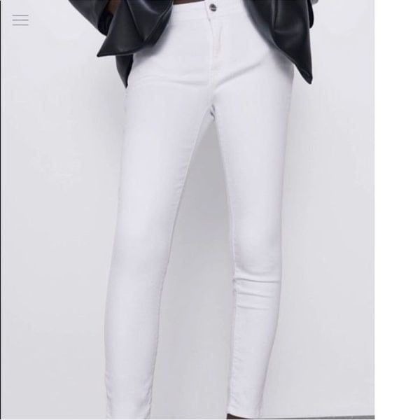 ZARA | NEW High Rise Skinny Fit White Denim Jeans Women’s Size US 30