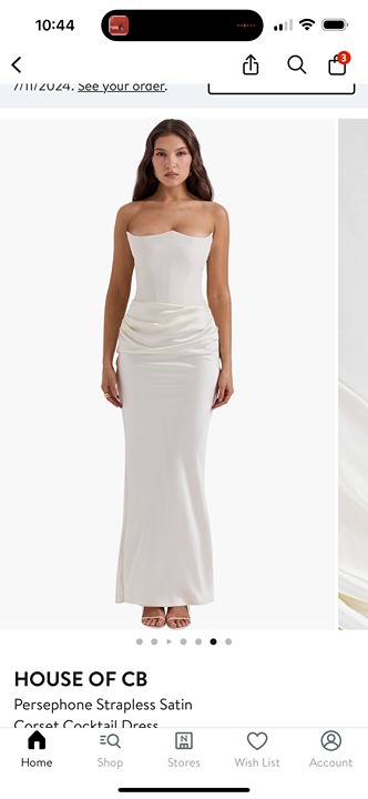HOUSE OF CB 'Persephone' Ivory Strapless Corset Dress- Small/larger cup