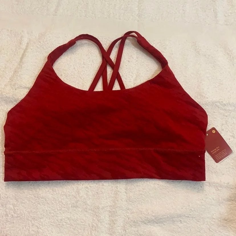 NWT, Lululemon LNY Edition 2022 Energy Bra LL, Dark RED, Size 14.