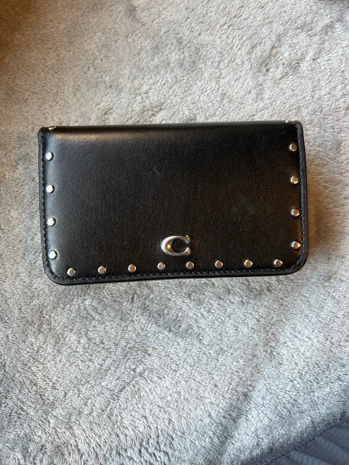 Coach black wallet with rivets