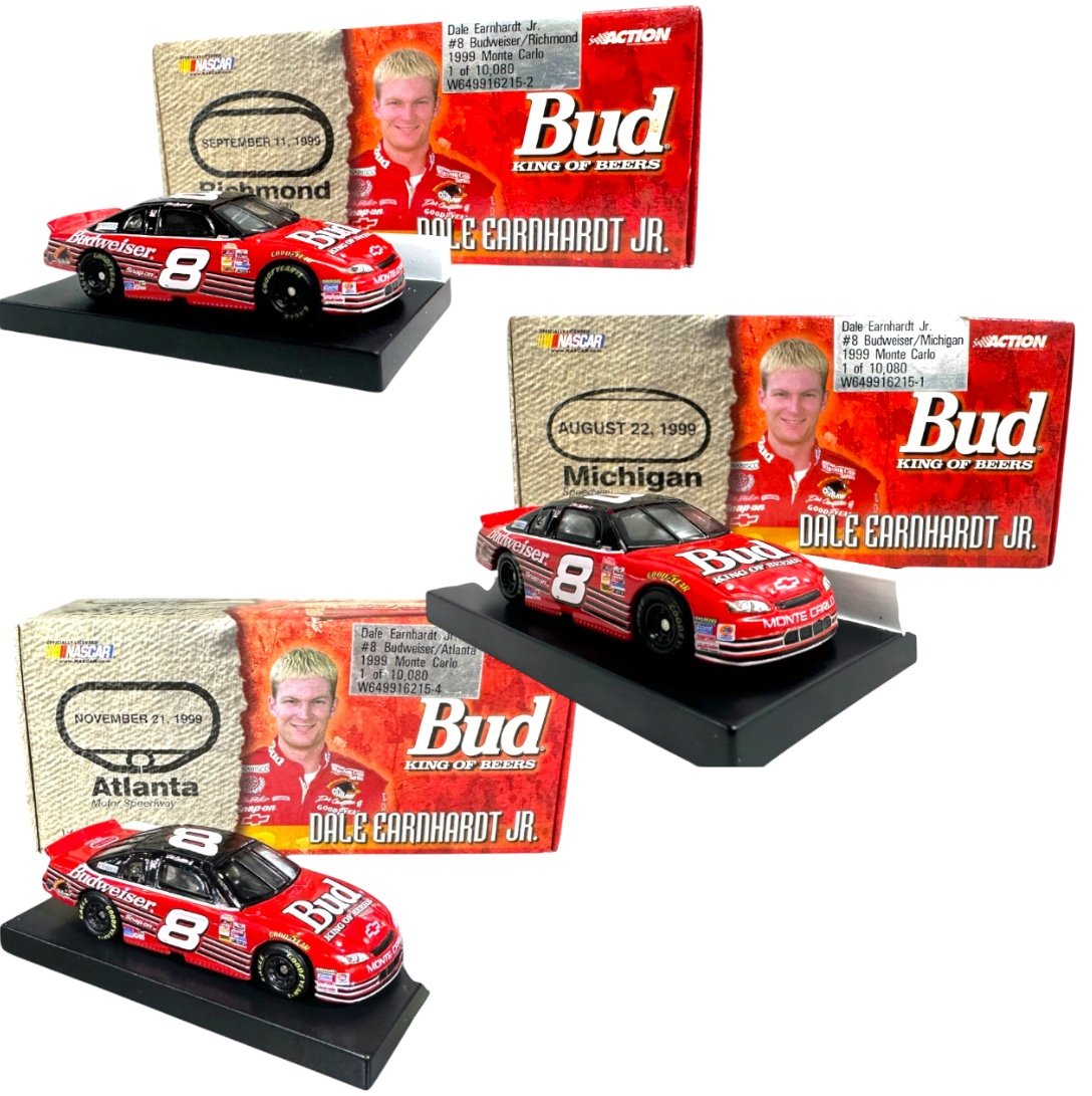 Dale Earnhardt Jr. #8 Budweiser Atlanta/Michigan/Richmond 1999 Monte Carlo 3 Set