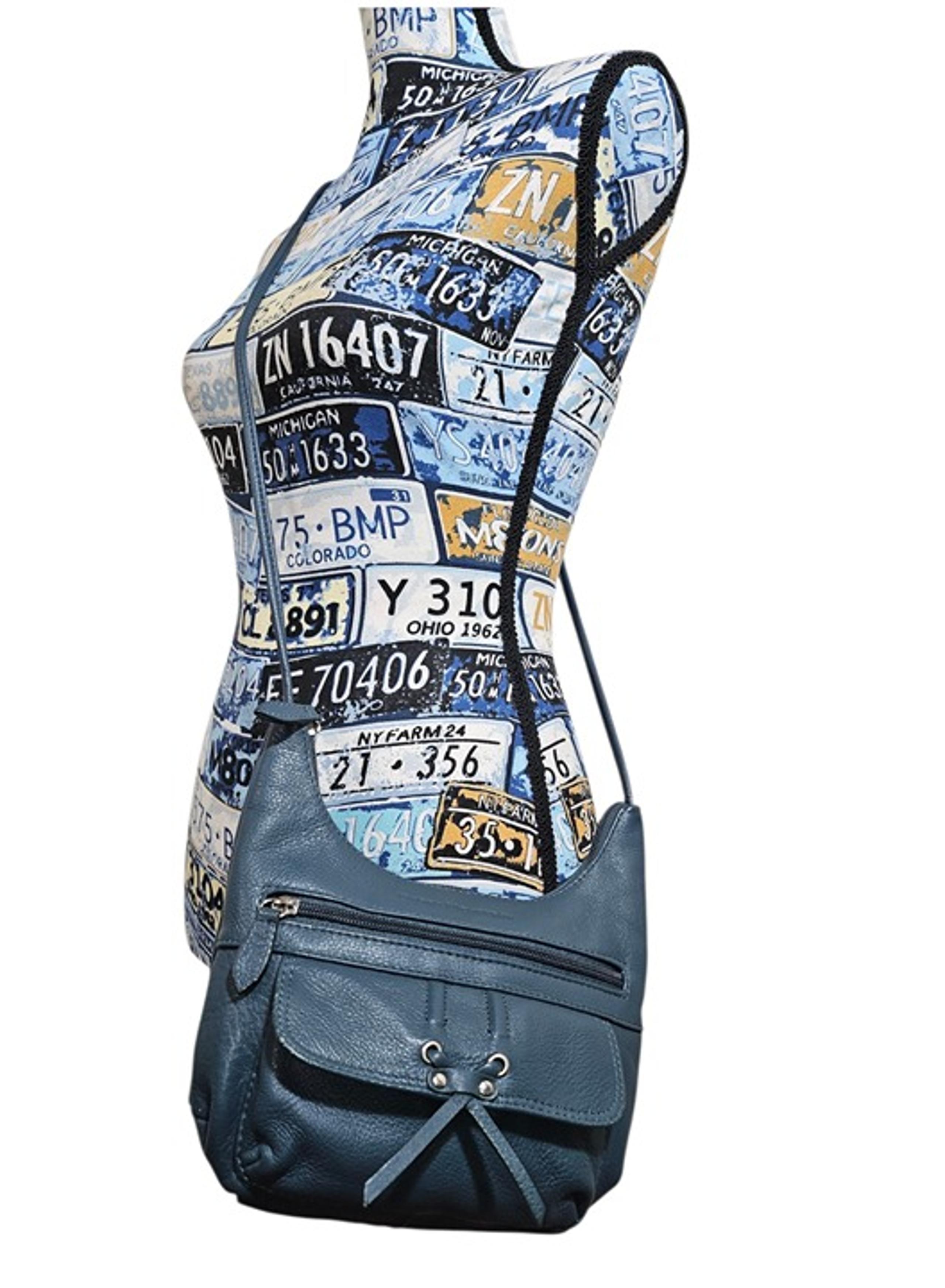 Stone Mountain Blue Leather Small Crossbody Bag