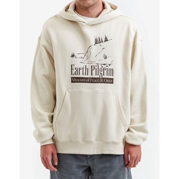 MUSEUM OF PEACE AND QUIET EARTH PILGRIM Mens L Hoodie Bone Streetwear Unisex