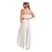 Aakaa Making Life Easy Wide Leg Dress Pants Oatmeal Linen Blend High Waisted Lin