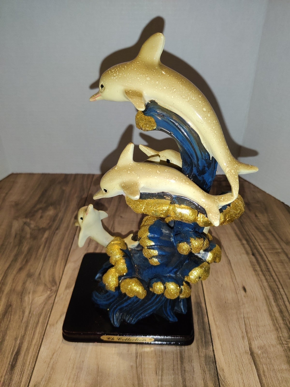 Cherie & Kalvin Collection Prestice Dolphins On Ocean Waves Decor Figure 12½in H